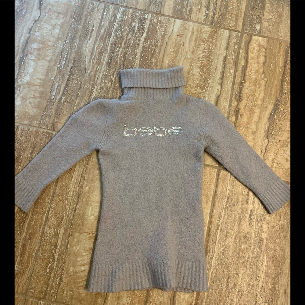 BEBE girls fuzzy turtleneck
